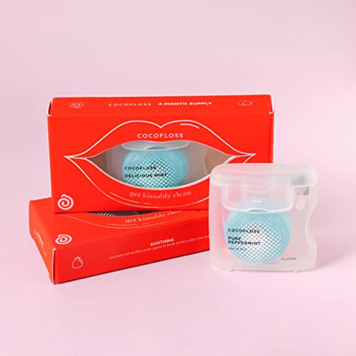 COCOFLOSS Coconut-Oil Infused Woven Dental Floss | Kissably Clean Set Double ...