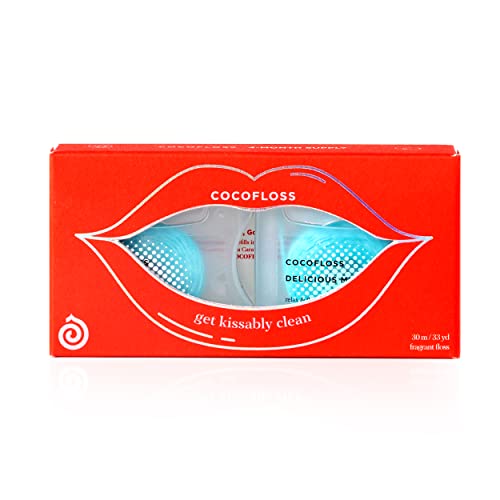 COCOFLOSS Coconut-Oil Infused Woven Dental Floss | Kissably Clean Set Double ...