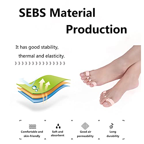 4 Pairs Toe Separators, Straighteners & Spacers, Silicone Soft Gel Yoga Toe S...