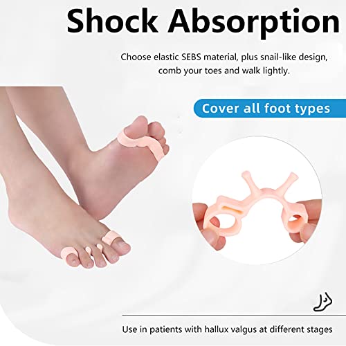 4 Pairs Toe Separators, Straighteners & Spacers, Silicone Soft Gel Yoga Toe S...