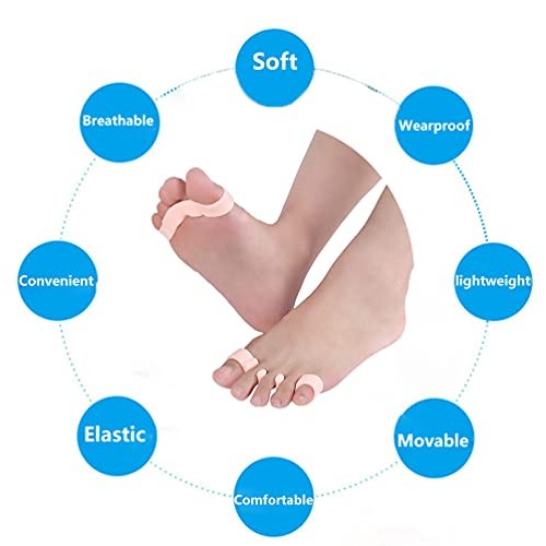 4 Pairs Toe Separators, Straighteners & Spacers, Silicone Soft Gel Yoga Toe S...