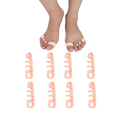 4 Pairs Toe Separators, Straighteners & Spacers, Silicone Soft Gel Yoga Toe S...