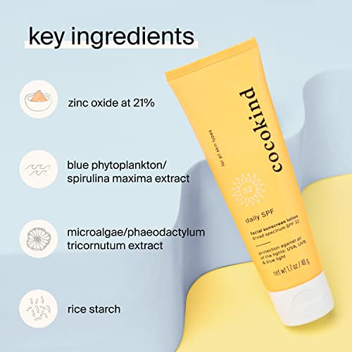 COCOKIND Daily SPF 32 Facial Sunscreen Lotion, 1.7 OZ