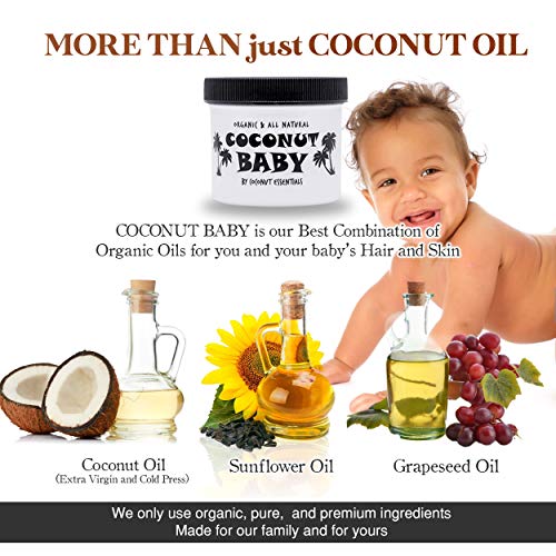 Coconut Baby Oil Organic Moisturizer - for Hair and Skin - Cradle Cap Treatme...