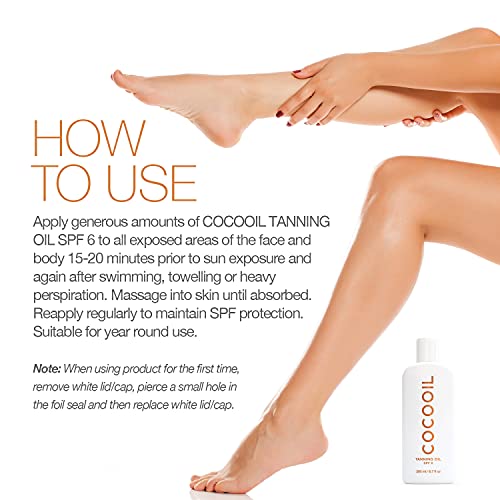 COCOOIL Tanning Oil SPF 6 | Organic Coconut Oil, Natural Botanical Oils, Crue...