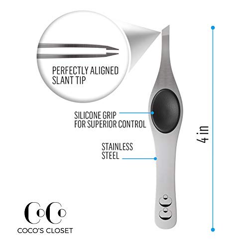 Cocos Eyebrow Tweezers for Women and Men | Tweezers Precision | Slanted Tweez...