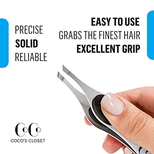 Cocos Eyebrow Tweezers for Women and Men | Tweezers Precision | Slanted Tweez...