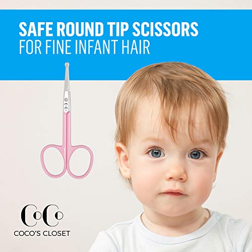 Cocos Small Nail Scissors - Safety Round Tip Baby Nail Clippers and Hair Scis...