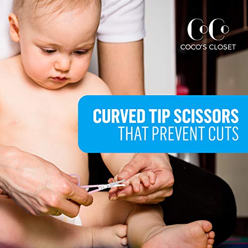 Cocos Small Nail Scissors - Safety Round Tip Baby Nail Clippers and Hair Scis...