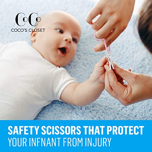 Cocos Small Nail Scissors - Safety Round Tip Baby Nail Clippers and Hair Scis...