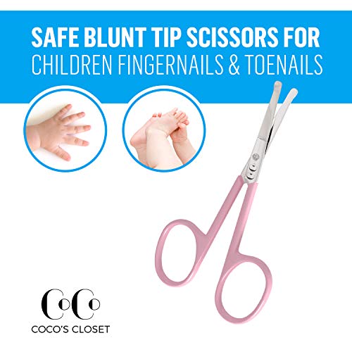 Cocos Small Nail Scissors - Safety Round Tip Baby Nail Clippers and Hair Scis...