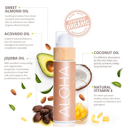 COCOSOLIS ALOHA Sun Tan & Body Oil | Organic Tanning Bed Lotion | Get Healthy...