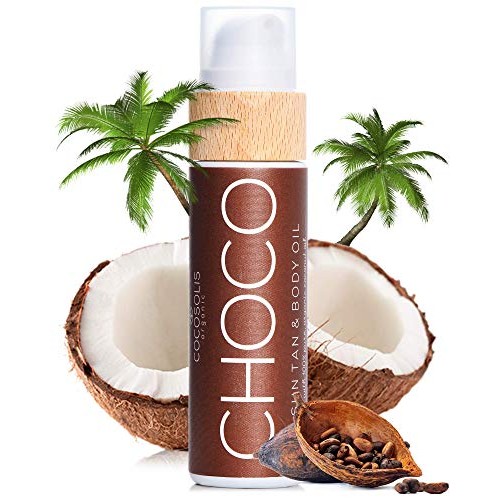 COCOSOLIS Choco Suntan & Body Oil - Organic Tanning Bed Lotion - Deep Chocola...