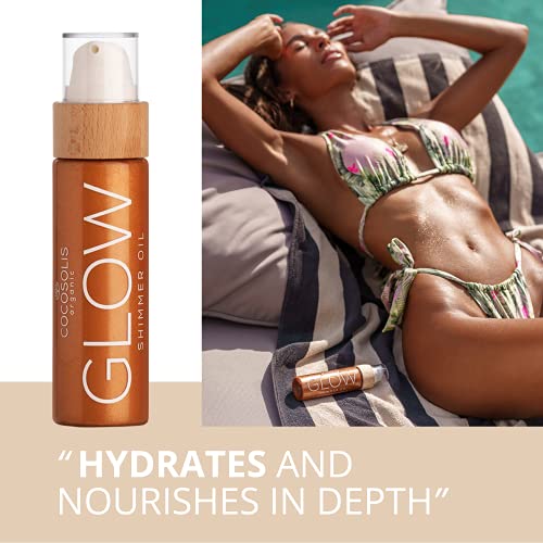 COCOSOLIS Glow Shimmer Oil | Illuminizing Natural Dry Oil With Shiny Particle...