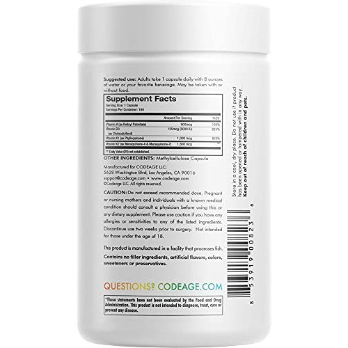 Codeage ADK Vitamin Supplement - 6 Months Supply - Daily Vitamins A D K Pills...