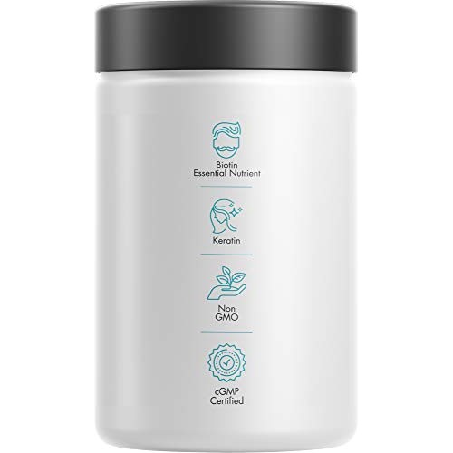 Hair Vitamins, Biotin, Keratin Supplement –Collagen, Vitamin A, B12, C, D3 & ...