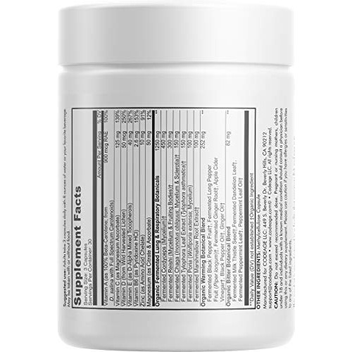 Lungs Vitamins, A, C, D, E, B6, Milk Thistle Lung Supplement, Zinc & Magnesiu...
