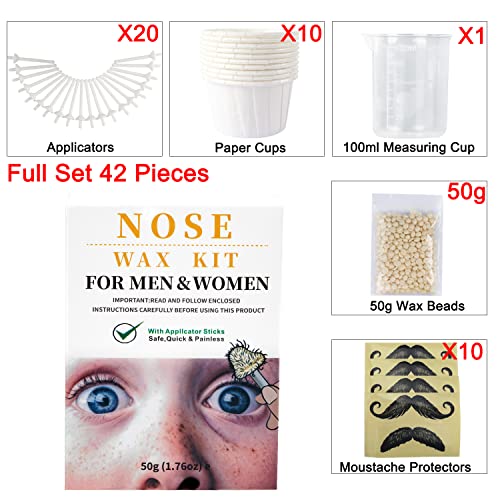 Nose Wax Kit for Men Women, Nose Hair Removal Ear Hair Waxing Kit Eyebrows Li...