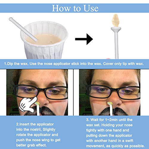 Nose Wax Kit for Men Women, Nose Hair Removal Ear Hair Waxing Kit Eyebrows Li...