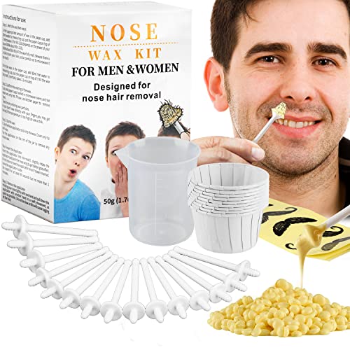 Nose Wax Kit for Men Women, Nose Hair Removal Ear Hair Waxing Kit Eyebrows Li...