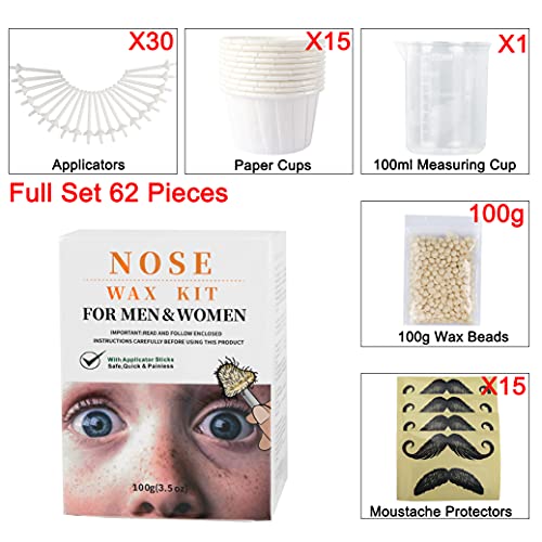 Nose Wax Kit for Men Women, Nose Hair Removal Waxing Kit Ears Nose Hair Remov...