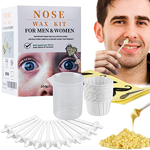Nose Wax Kit for Men Women, Nose Hair Removal Waxing Kit Ears Nose Hair Remov...