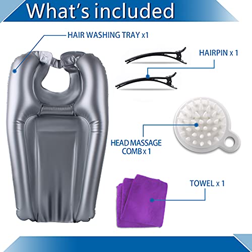 Inflatable Shampoo Bowl,Portable Sink with Cosmetology Supplies, Lightweight ...