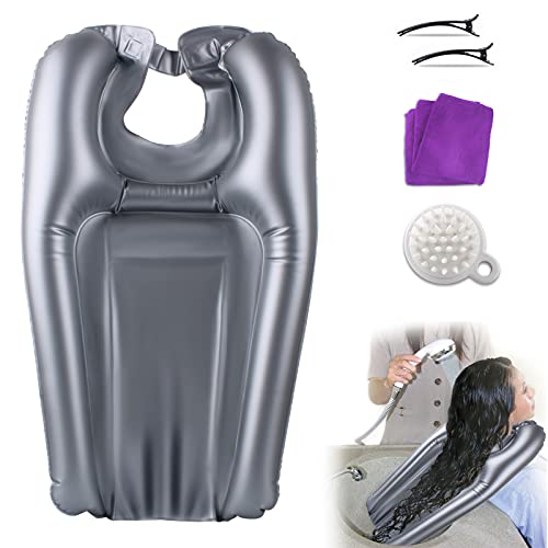 Inflatable Shampoo Bowl,Portable Sink with Cosmetology Supplies, Lightweight ...