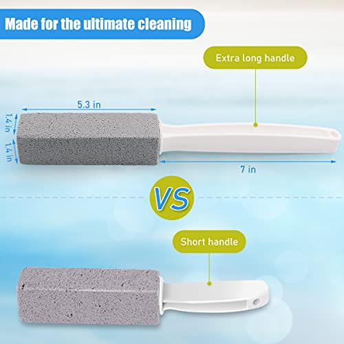 Pumice Toilet Bowl Cleaning Stone with Extra Long Handle - Coideal 3 Pack Sco...