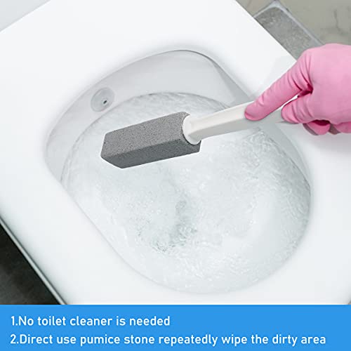 Pumice Toilet Bowl Cleaning Stone with Extra Long Handle - Coideal 3 Pack Sco...