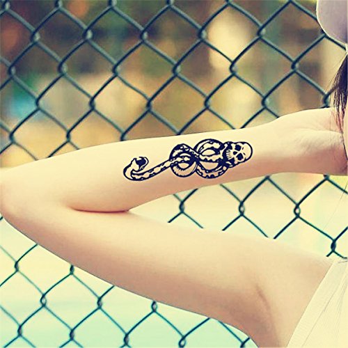 COKOHAPPY 10 Sheets Magic Death Eaters Dark Mark Mamba Snake Temporary Tattoo...