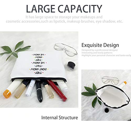 Makeup Cosmetic Bag Spring Summer Autumn and Winter Colorful Trees Cotton Zip...