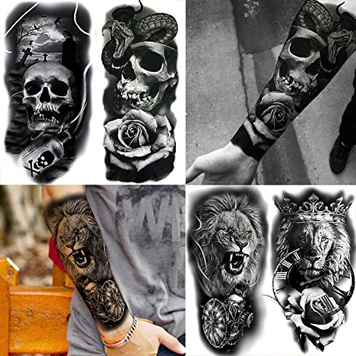COKTAK 22 Sheets 3D Forearm Half Sleeve Temporary Tattoos For Men Women Adult...