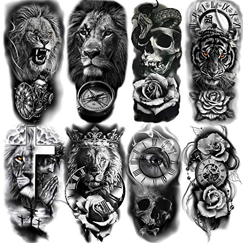 COKTAK 22 Sheets 3D Forearm Half Sleeve Temporary Tattoos For Men Women Adult...