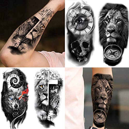 COKTAK 22 Sheets 3D Forearm Half Sleeve Temporary Tattoos For Men Women Adult...
