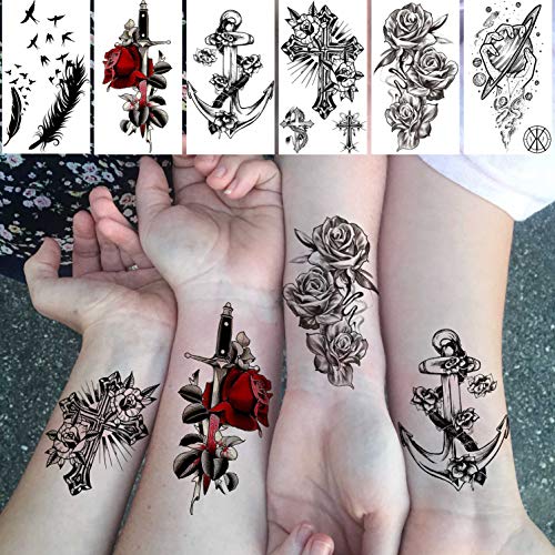 COKTAK 22 Sheets 3D Forearm Half Sleeve Temporary Tattoos For Men Women Adult...