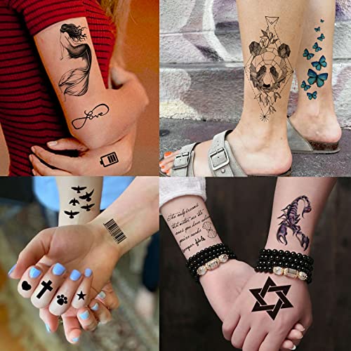 COKTAK 46 Sheets Large Skull Maori Warrior Temporary Tattoos For Men, Realist...