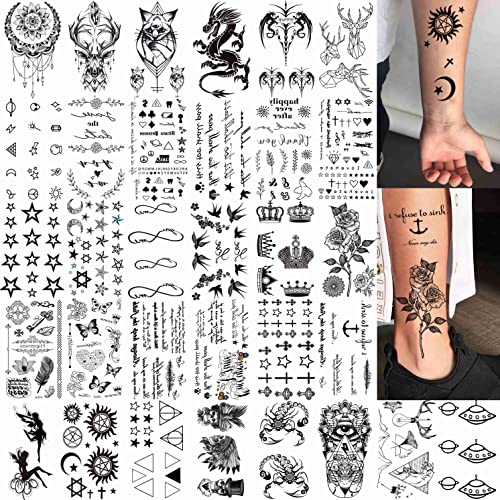 COKTAK 64 Sheets Variety Tiny Waterproof Temporary Tattoos For Men Women, Moo...