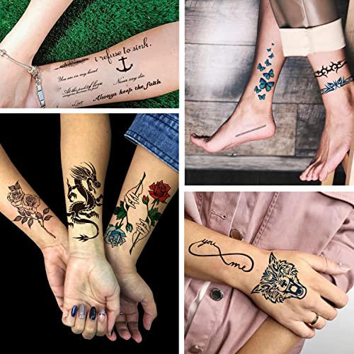 COKTAK 64 Sheets Variety Tiny Waterproof Temporary Tattoos For Men Women, Moo...