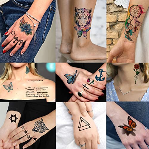 COKTAK 64 Sheets Variety Tiny Waterproof Temporary Tattoos For Men Women, Moo...