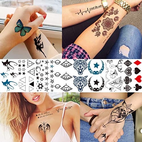 COKTAK 64 Sheets Variety Tiny Waterproof Temporary Tattoos For Men Women, Moo...