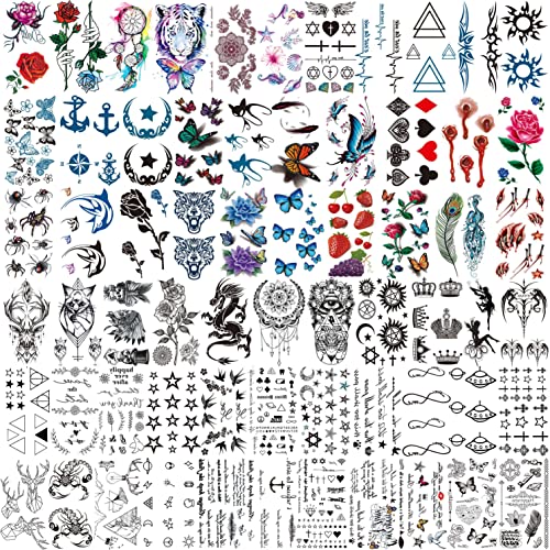 COKTAK 64 Sheets Variety Tiny Waterproof Temporary Tattoos For Men Women, Moo...