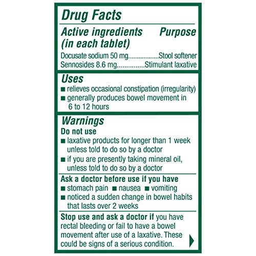 Colace 2-In-1 Stool Softener & Stimulant Laxative Tablets, Gentle Constipatio...