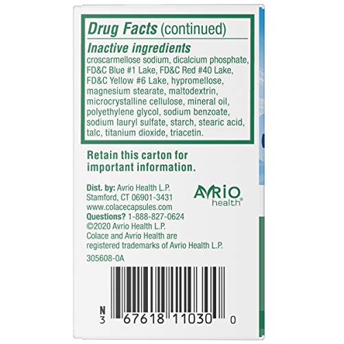 Colace 2-In-1 Stool Softener & Stimulant Laxative Tablets, Gentle Constipatio...