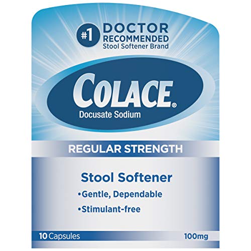 Colace Regular Strength Stool Softener 100 mg Capsules 10 Count Docusate Sodi...