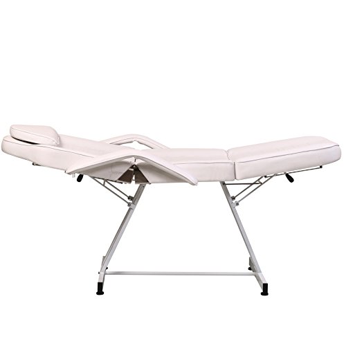 ColdBeauty White Adjustable Salon Barber Massage Beauty Bed with Hydraulic St...