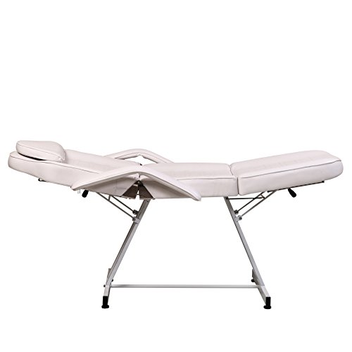 ColdBeauty White Adjustable Salon Barber Massage Beauty Bed with Hydraulic St...
