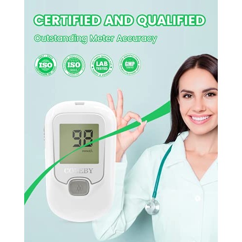 Blood Glucose Monitor - Diabetes Testing Kit with 100 Test Strips and 100 Lan...