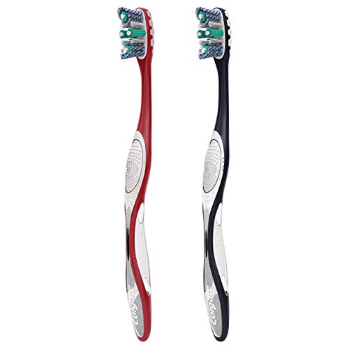 Colgate 360° Advanced Optic White Toothbrush (Color May Vary), Medium, 2 Count