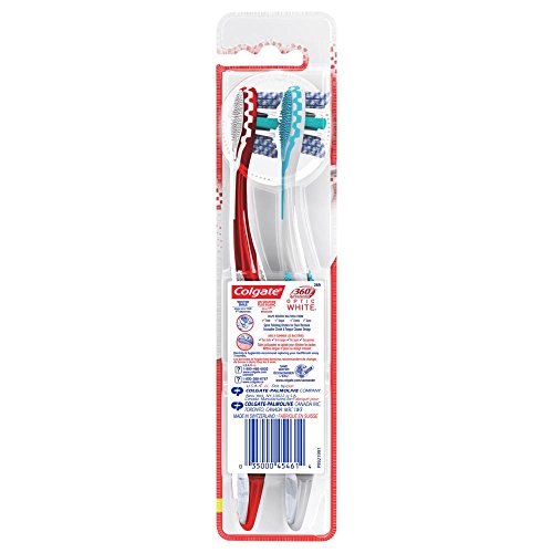 Colgate 360° Advanced Optic White Toothbrush, Soft, 2 Count
